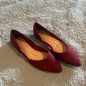 Time and Tru suede, deep red flats. Size 9 1/2